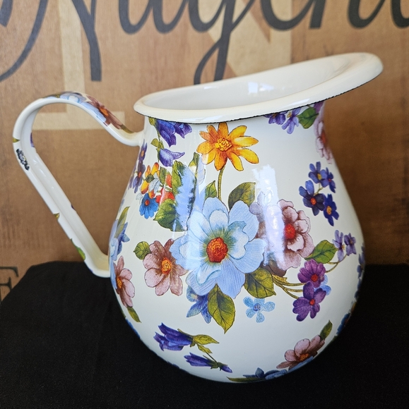 Mackenzie Childs Flower Market White Drink Pitcher - Picture 3 of 10